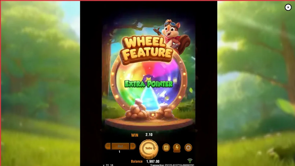 3 Fortune Nuts স্লট গেমের রঙিন বন এবং কাঠবিড়ালির থিমযুক্ত ইন্টারফেস