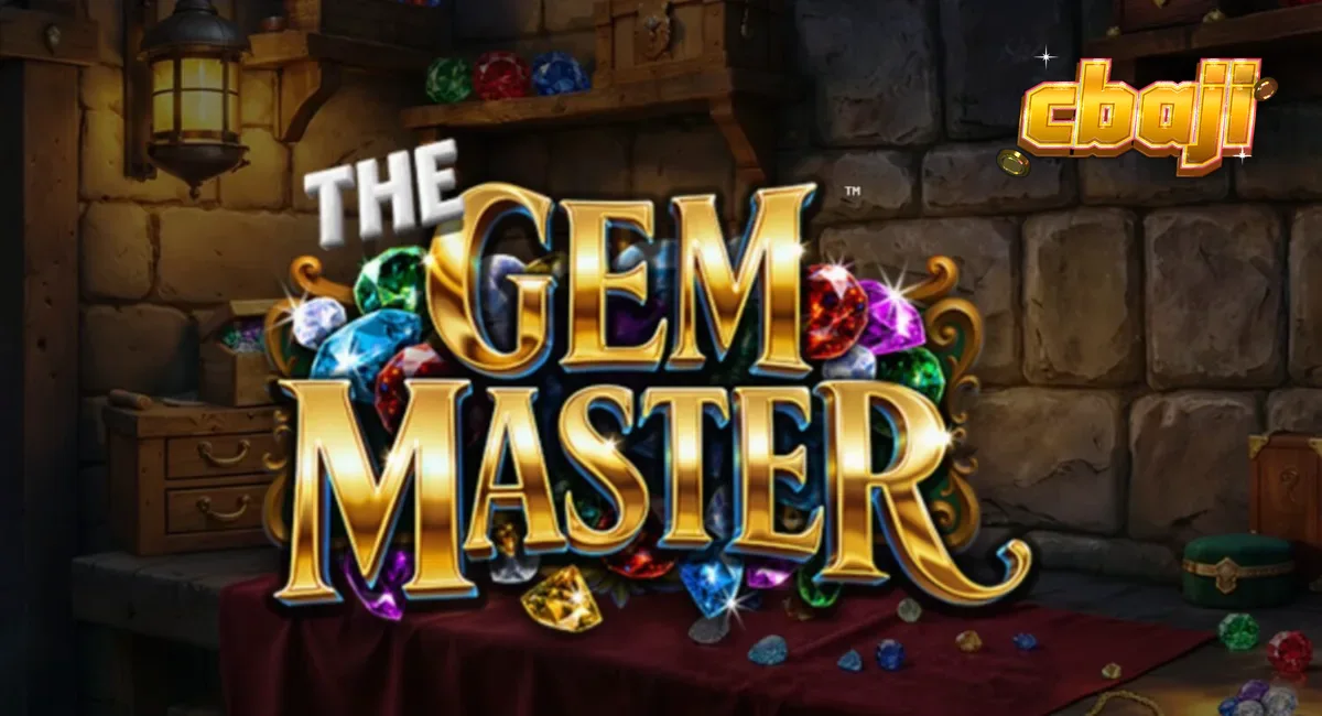 The Gem Master slot machine interface featuring sparkling jewels and golden workshop tools